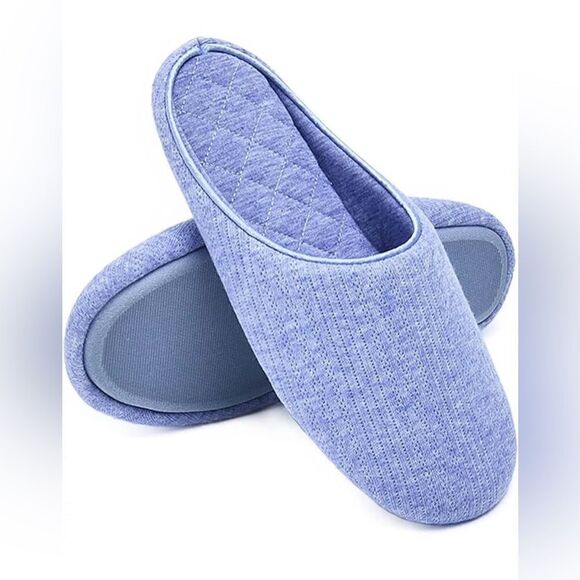 Charter Club Pointelle Closed-Toe Slippers blue - Picture 1 of 3